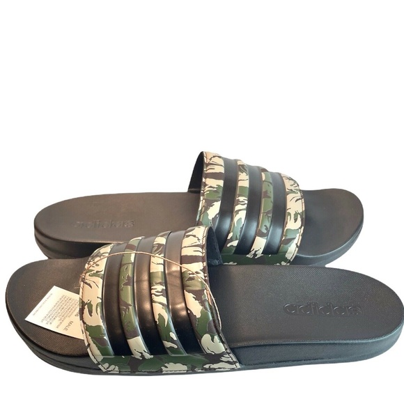 Adidas Adilette Comfort Mens Slides Sandals Pine Camo Shoes  FZ4686 - Picture 4 of 8